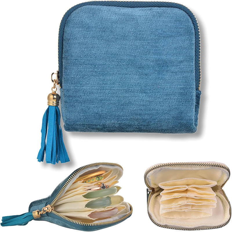 boite a bijoux pochette bleu