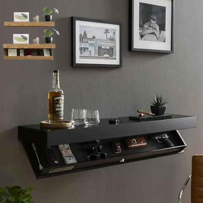 etagere bois avec cachette