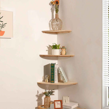 etagere bois murale en coin