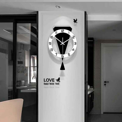 horloge murale design noir et blanc