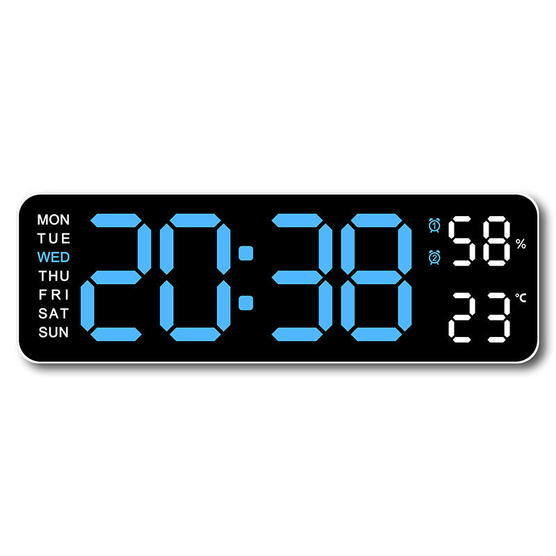 horloge numerique murale avec chiffres bleu