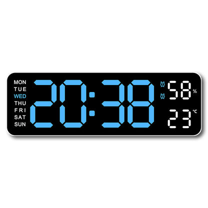 horloge numerique murale avec chiffres bleu