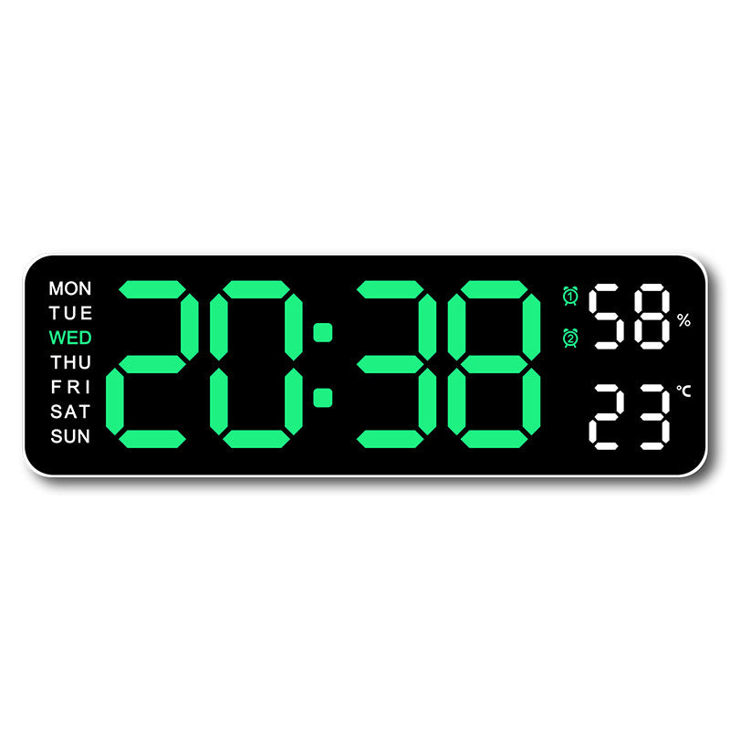 horloge numerique murale chiffres vert