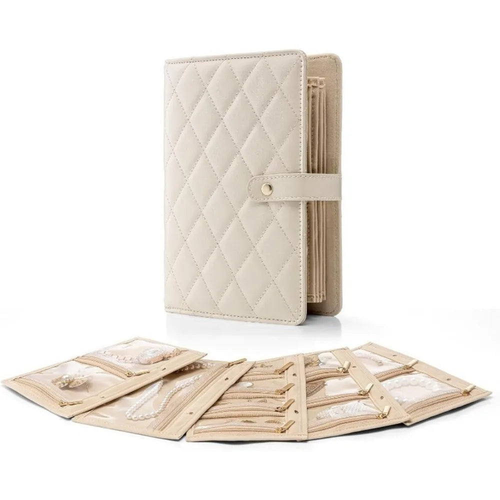 porte bijoux beige avec pages