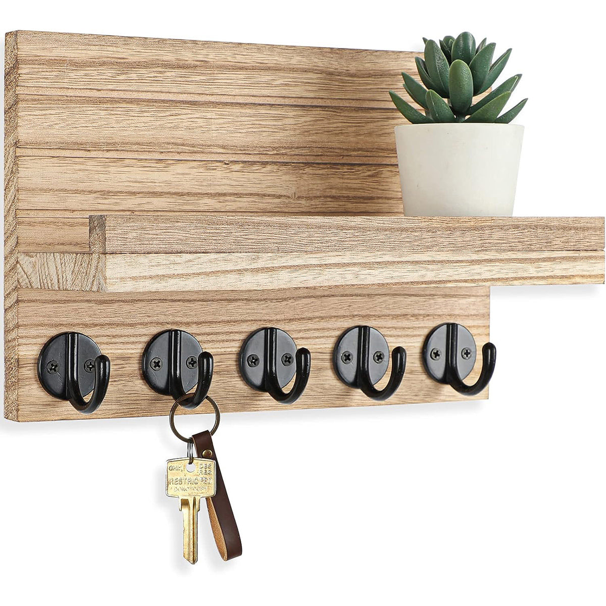 porte cles bois cinq crochets