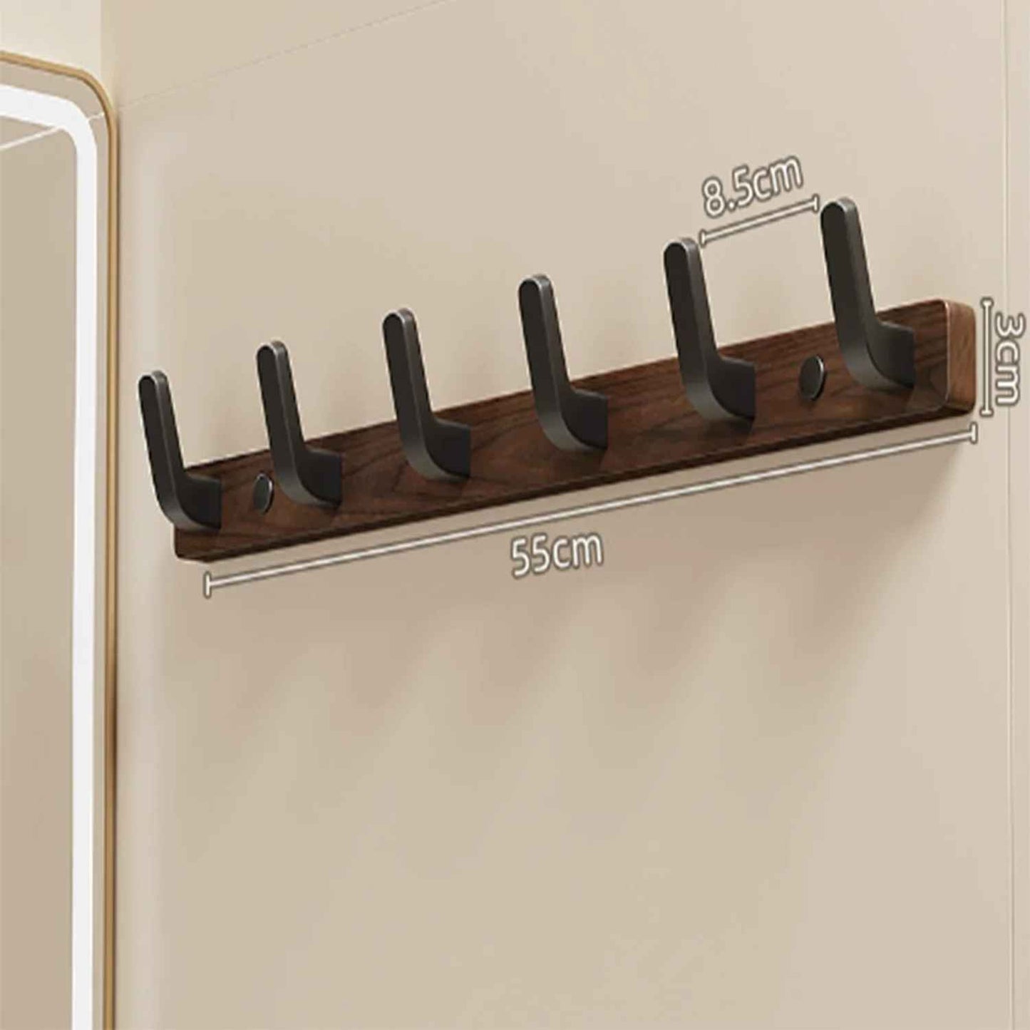 porte manteau bois six crochets