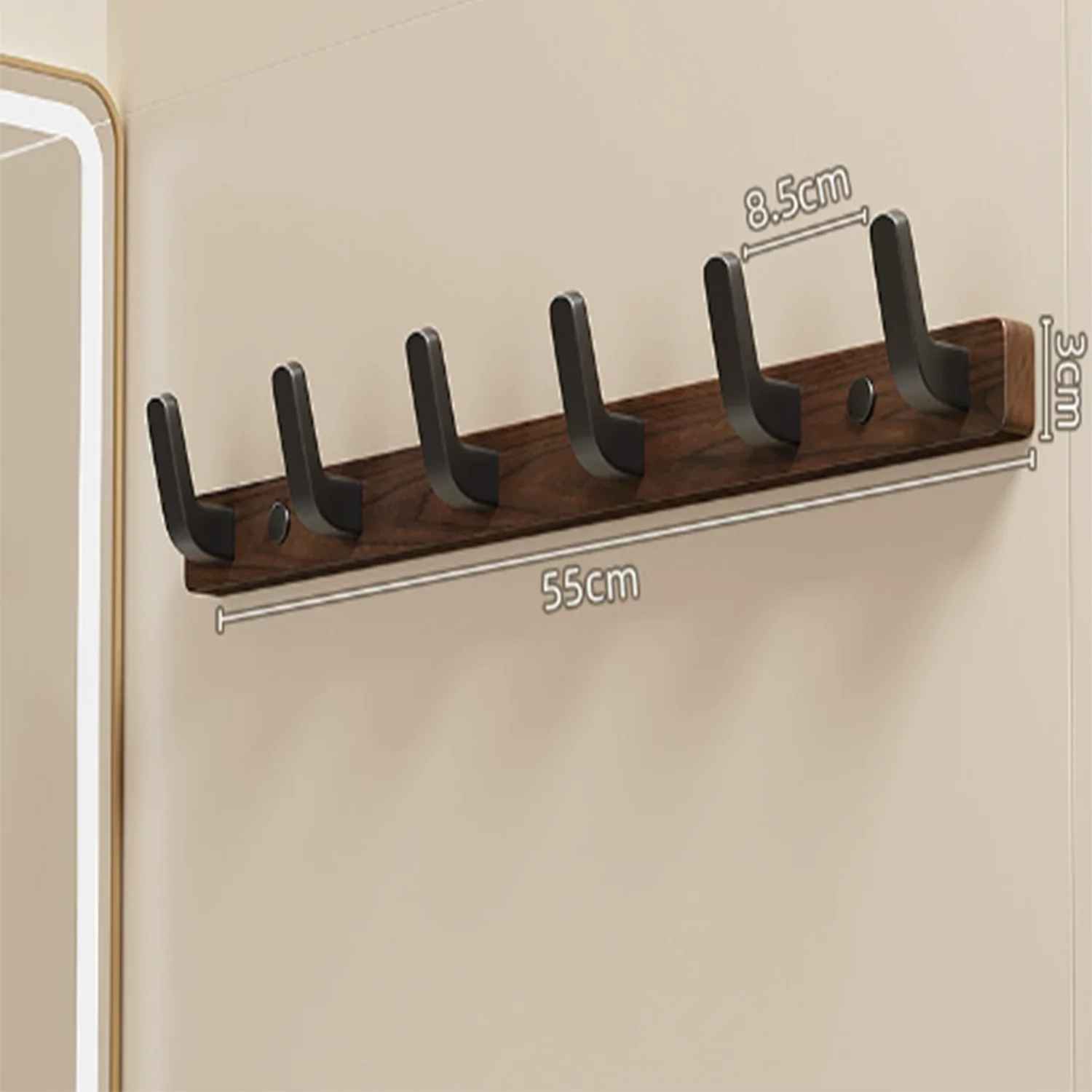 porte manteau bois six crochets