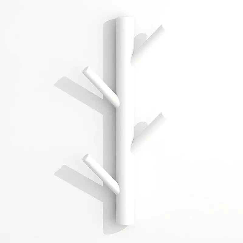 porte manteau mural blanc quatre crochets