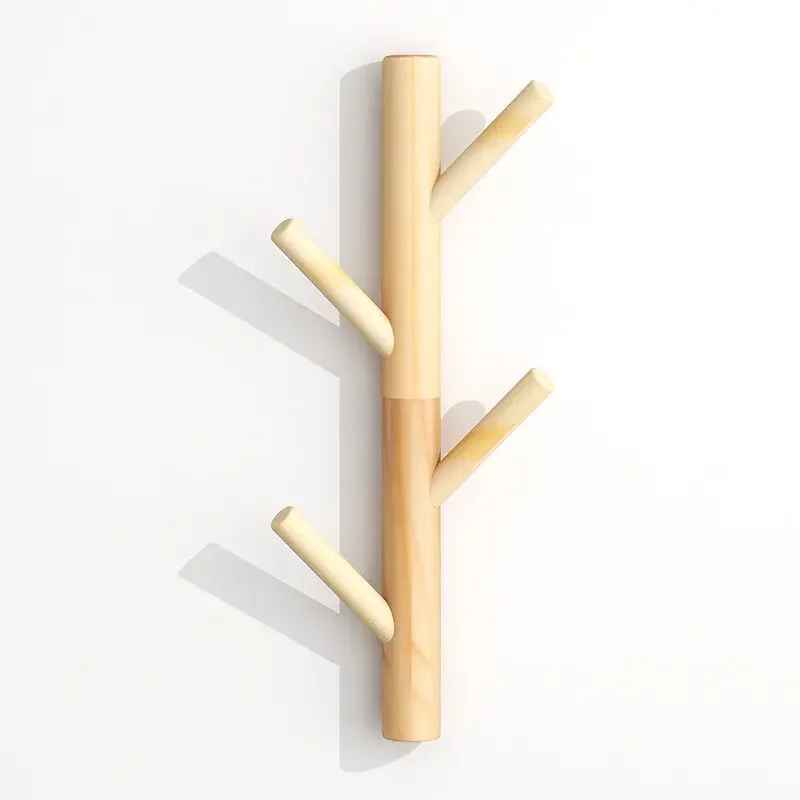 porte manteau mural bois quatre crochets
