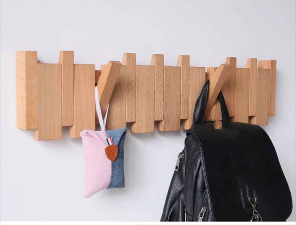 porte manteau mural couleur bois